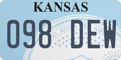KS license plate 098DEW
