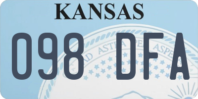 KS license plate 098DFA