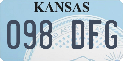 KS license plate 098DFG