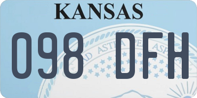KS license plate 098DFH