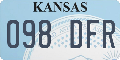 KS license plate 098DFR