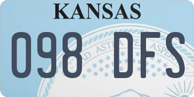 KS license plate 098DFS