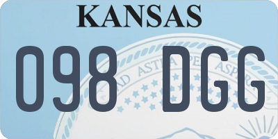 KS license plate 098DGG