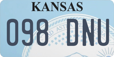 KS license plate 098DNU