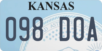 KS license plate 098DOA