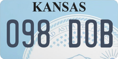 KS license plate 098DOB