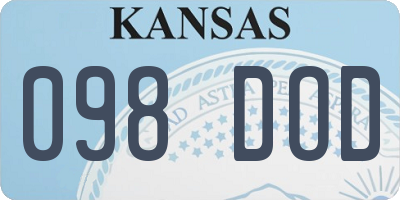 KS license plate 098DOD