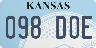 KS license plate 098DOE