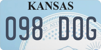 KS license plate 098DOG