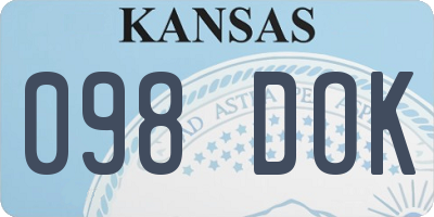 KS license plate 098DOK