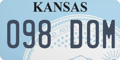 KS license plate 098DOM