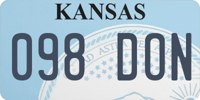 KS license plate 098DON