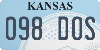 KS license plate 098DOS