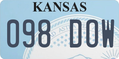 KS license plate 098DOW