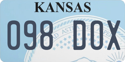 KS license plate 098DOX