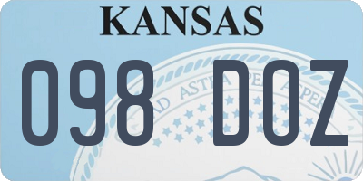 KS license plate 098DOZ