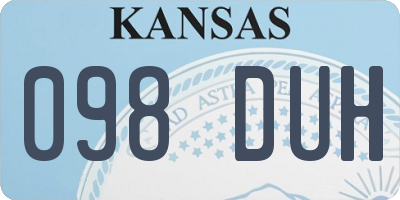 KS license plate 098DUH