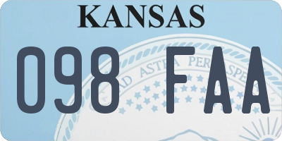 KS license plate 098FAA