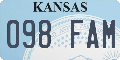 KS license plate 098FAM