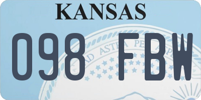 KS license plate 098FBW