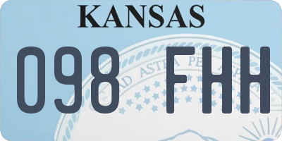 KS license plate 098FHH