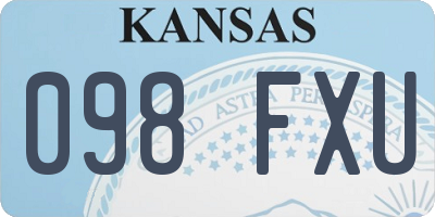 KS license plate 098FXU