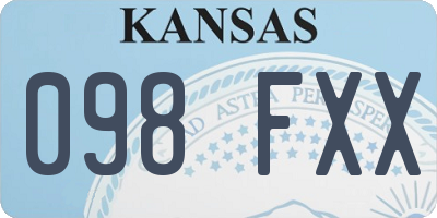 KS license plate 098FXX