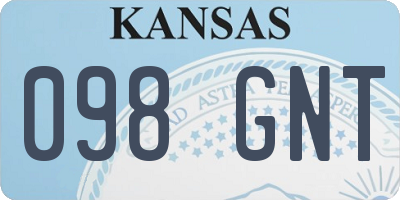 KS license plate 098GNT