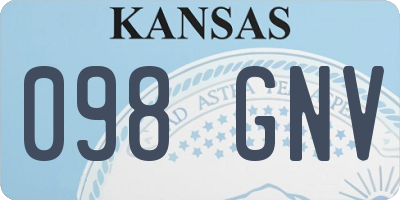 KS license plate 098GNV