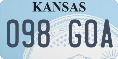 KS license plate 098GOA