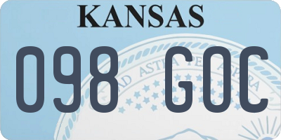 KS license plate 098GOC