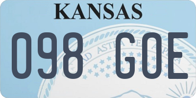 KS license plate 098GOE
