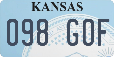KS license plate 098GOF