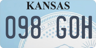 KS license plate 098GOH