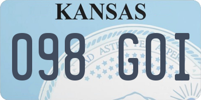 KS license plate 098GOI