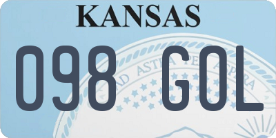 KS license plate 098GOL