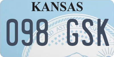 KS license plate 098GSK