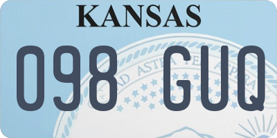KS license plate 098GUQ