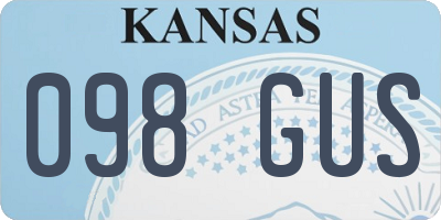 KS license plate 098GUS