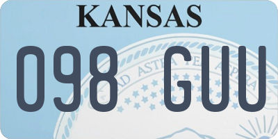 KS license plate 098GUU