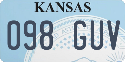 KS license plate 098GUV