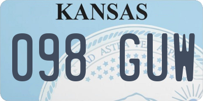 KS license plate 098GUW