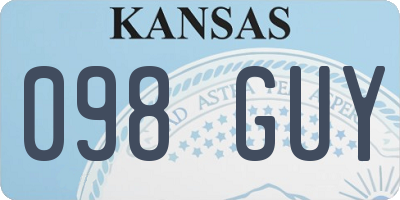 KS license plate 098GUY