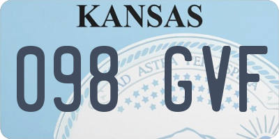 KS license plate 098GVF