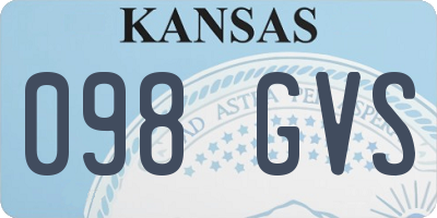 KS license plate 098GVS