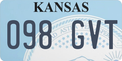 KS license plate 098GVT