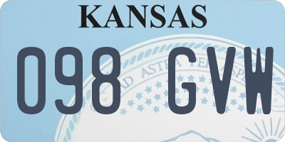 KS license plate 098GVW