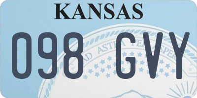 KS license plate 098GVY