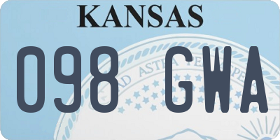 KS license plate 098GWA