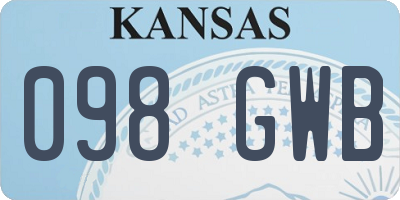 KS license plate 098GWB
